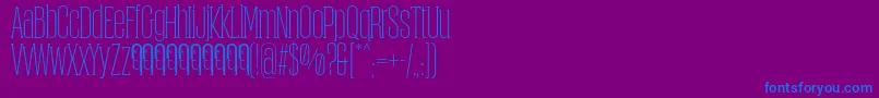 Шрифт ObcecadaSerifFfp – синие шрифты на фиолетовом фоне