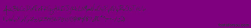 Lackey-Schriftart – Schwarze Schriften auf violettem Hintergrund