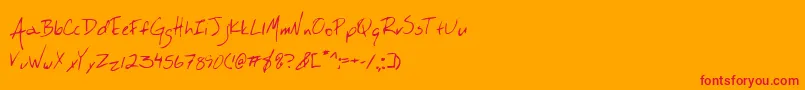 Lackey Font – Red Fonts on Orange Background