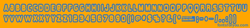 Overloadburn Font – Blue Fonts on Orange Background