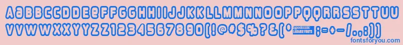 Overloadburn Font – Blue Fonts on Pink Background