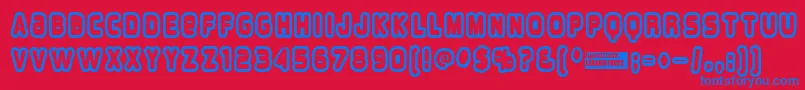 Шрифт Overloadburn – синие шрифты на красном фоне