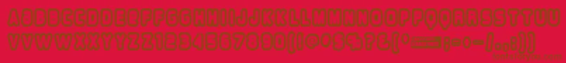 Fonte Overloadburn – fontes marrons em um fundo vermelho