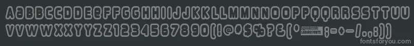 Overloadburn-fontti – harmaat kirjasimet mustalla taustalla