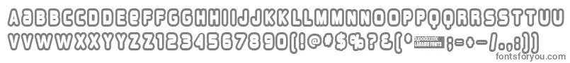 フォントOverloadburn – 白い背景に灰色の文字