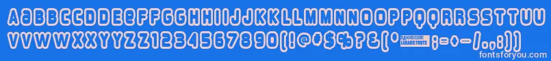 Overloadburn Font – Pink Fonts on Blue Background