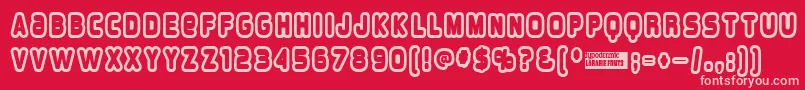 フォントOverloadburn – 赤い背景にピンクのフォント