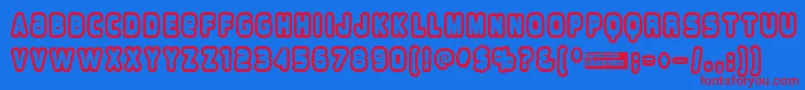 Overloadburn Font – Red Fonts on Blue Background