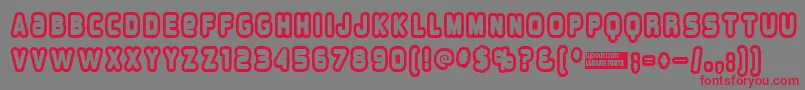 フォントOverloadburn – 赤い文字の灰色の背景