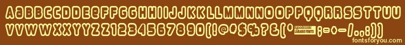 Overloadburn Font – Yellow Fonts on Brown Background