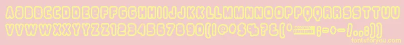 Overloadburn Font – Yellow Fonts on Pink Background