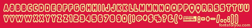 Czcionka Overloadburn – żółte czcionki na czerwonym tle