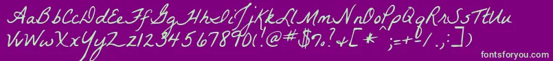 Labelleaurore Font – Green Fonts on Purple Background
