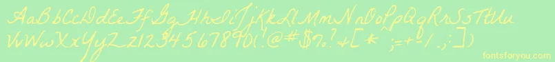 Labelleaurore Font – Yellow Fonts on Green Background