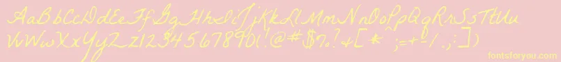 Labelleaurore Font – Yellow Fonts on Pink Background