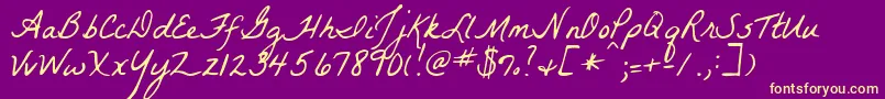 Labelleaurore Font – Yellow Fonts on Purple Background