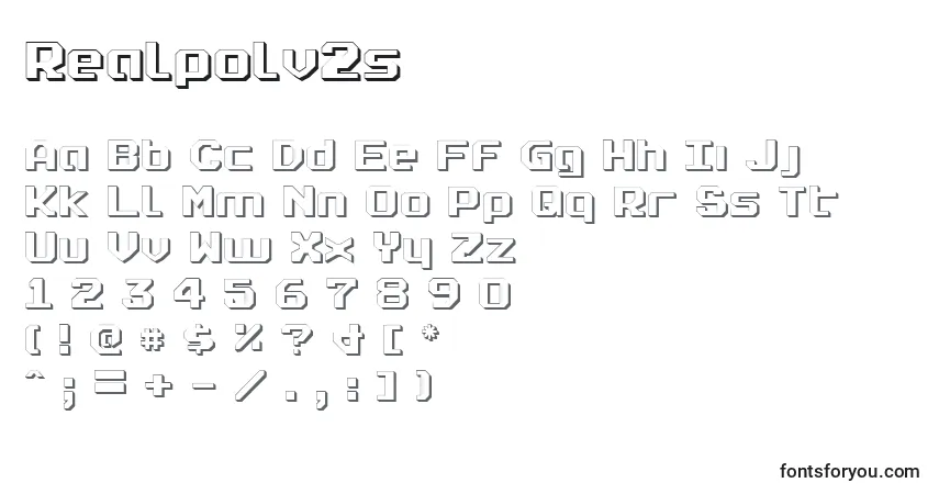 Schriftart Realpolv2s – Alphabet, Zahlen, spezielle Symbole