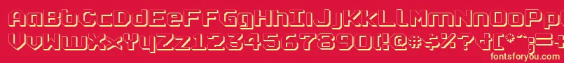 Realpolv2s Font – Yellow Fonts on Red Background
