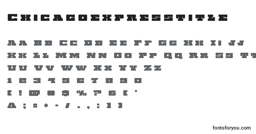 A fonte Chicagoexpresstitle – alfabeto, números, caracteres especiais