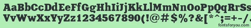 XeniaBold-fontti – mustat fontit vihreällä taustalla