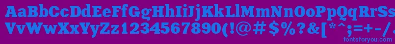 XeniaBold Font – Blue Fonts on Purple Background