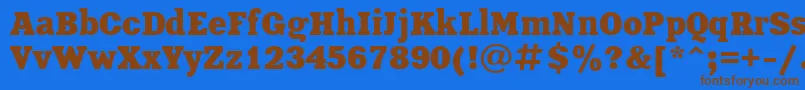 XeniaBold Font – Brown Fonts on Blue Background