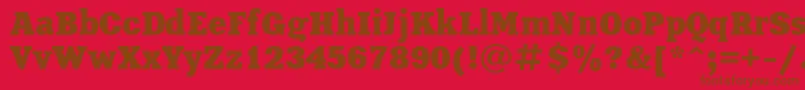 Czcionka XeniaBold – brązowe czcionki na czerwonym tle