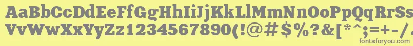 XeniaBold-fontti – harmaat kirjasimet keltaisella taustalla