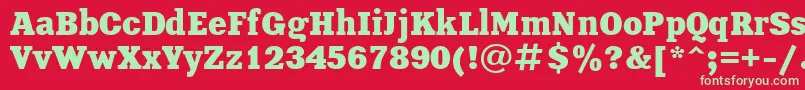 XeniaBold Font – Green Fonts on Red Background