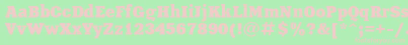 XeniaBold-fontti – vaaleanpunaiset fontit vihreällä taustalla
