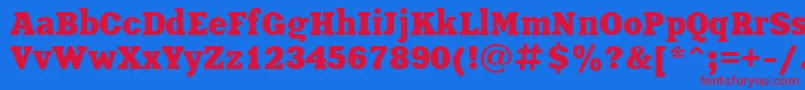 XeniaBold-fontti – punaiset fontit sinisellä taustalla