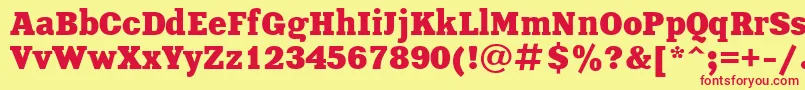 XeniaBold Font – Red Fonts on Yellow Background