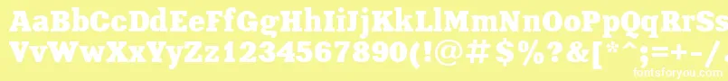 XeniaBold-fontti – valkoiset fontit keltaisella taustalla