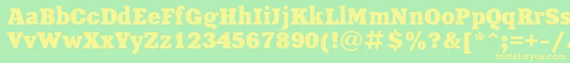 XeniaBold-fontti – keltaiset fontit vihreällä taustalla