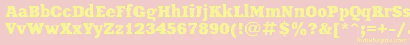 XeniaBold-fontti – keltaiset fontit vaaleanpunaisella taustalla