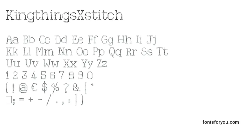 Schriftart KingthingsXstitch – Alphabet, Zahlen, spezielle Symbole
