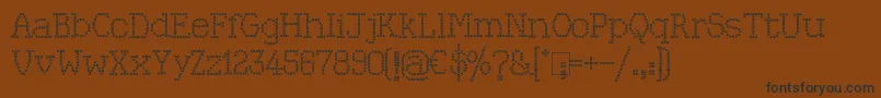 KingthingsXstitch Font – Black Fonts on Brown Background