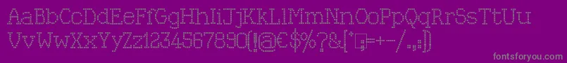 Weitere Informationen zur KingthingsXstitch-Schriftart KingthingsXstitch-Schriftart – Graue Schriften auf violettem Hintergrund