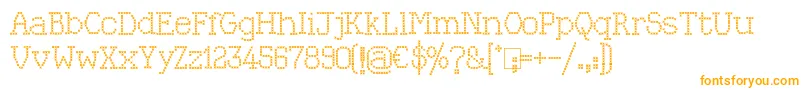 KingthingsXstitch-Schriftart – Orangefarbene Schriften auf weißem Hintergrund