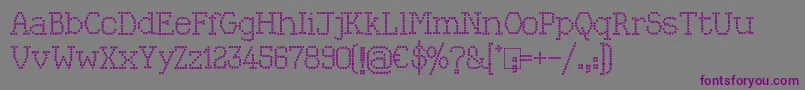 KingthingsXstitch-Schriftart – Violette Schriften auf grauem Hintergrund