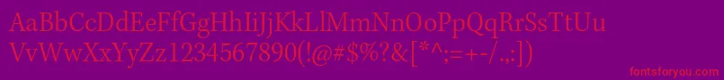 KeplerstdLightscn Font – Red Fonts on Purple Background
