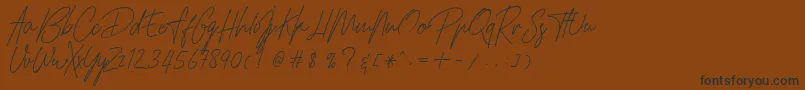 HamilltonDemo-Schriftart – Schwarze Schriften auf braunem Hintergrund