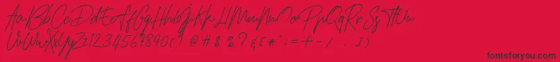 HamilltonDemo Font – Black Fonts on Red Background