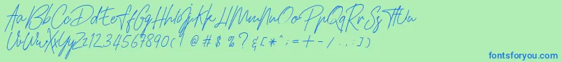 fuente HamilltonDemo – Fuentes Azules Sobre Fondo Verde