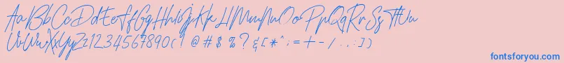 HamilltonDemo Font – Blue Fonts on Pink Background
