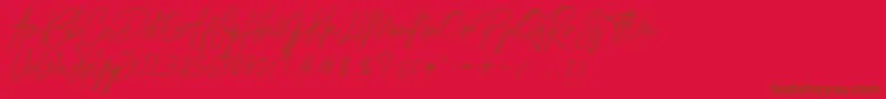 HamilltonDemo Font – Brown Fonts on Red Background