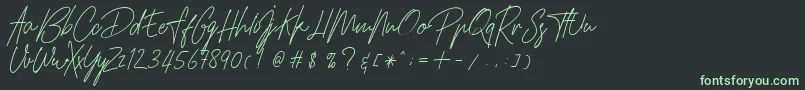 Fonte HamilltonDemo – fontes verdes em um fundo preto