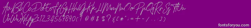 HamilltonDemo-Schriftart – Grüne Schriften auf violettem Hintergrund