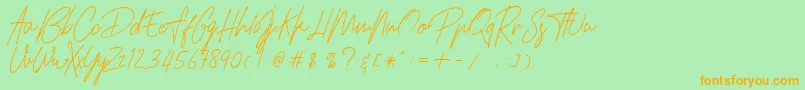 Fonte HamilltonDemo – fontes laranjas em um fundo verde
