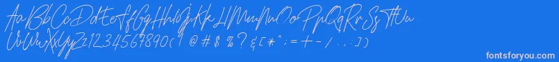 HamilltonDemo Font – Pink Fonts on Blue Background